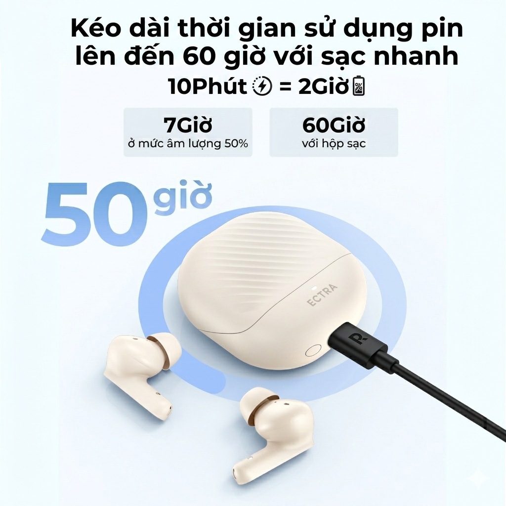 Tai nghe không dây Kieslect Ectra Free ANC I Pin lên đến 60H I Chống ồn I Kháng nước IPX4 I Nhỏ gọn | BigBuy360 - bigbuy360.vn
