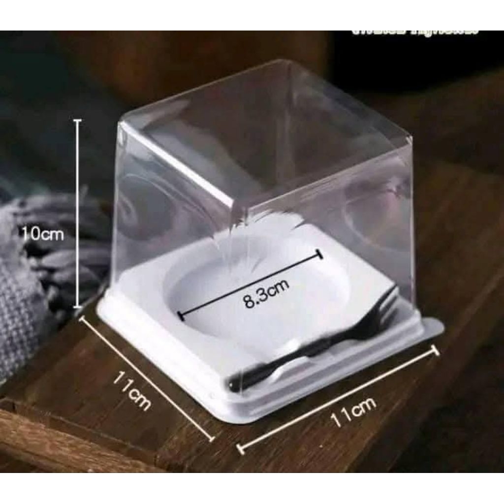 Set 50 HỘP VUÔNG ĐẾ TRẮNG ĐỰNG BÁNH KEM MINI KÈM NĨA - ĐỰNG BÁNH MOUSSE, TIRAMISU, PANNA COTTA - Mã SP: XY902