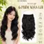 Tóc giả kẹp 6 phím xoăn lơi 50 cm, giúp nối dài tóc và làm phồng tóc tự nhiên