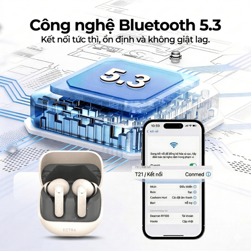 Tai nghe không dây Kieslect Ectra Free ANC I Pin lên đến 60H I Chống ồn I Kháng nước IPX4 I Nhỏ gọn | BigBuy360 - bigbuy360.vn