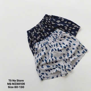 Quần Short Vải Cotton Cho Bé Từ 9-28kg Quần Suông Ngắn Ống Rộng Cạp Chun Hoạ Tiết Da Báo MZ88106