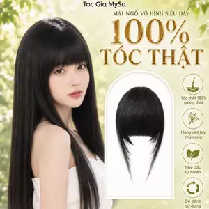 Kẹp tóc mái ngố giả vô hình siêu dày làm từ 100% tóc thật, tóc mái ngang thời trang Hàn Quốc