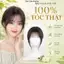Tóc giả che hói đỉnh đầu mái thưa 4D làm từ 100% tóc thật, giúp phủ hói đỉnh đầu cho nữ