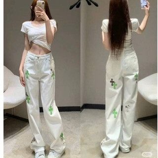 QCL1 Tổng hợp quần jeans suông chữ thập siêu hot đẹp đỉnh