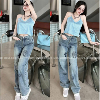QCL1 Tổng hợp quần jeans suông chữ thập siêu hot đẹp đỉnh