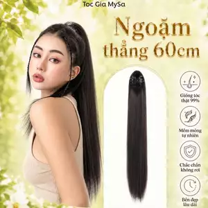 Ngoặm tóc thẳng dài 60cm , búi tóc giả dạng kẹp thẳng hàn quốc, không bị lộ kẹp