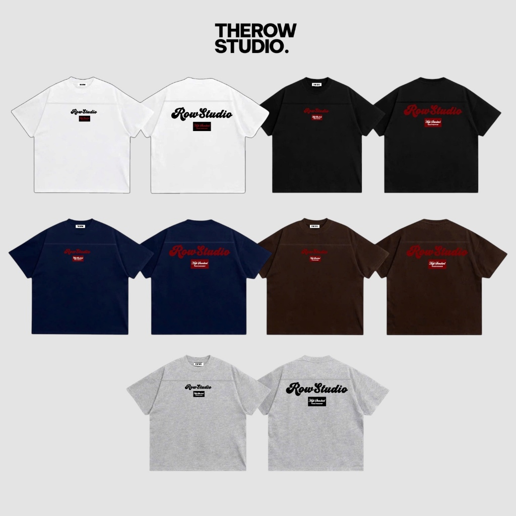 [LINE Ver2] THEROW Áo Thun Tay Ngắn Boxy 250gsm Form Rộng Cổ Tròn " LINE TSHIRT " Unisex Nam Nữ Phong Cách Basic | BigBuy360 - bigbuy360.vn