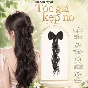 Kẹp tóc giả có nơ phong cách tiểu thư, Ngoặm tóc giả kẹp nơ hàn quốc, phụ kiện tóc giả, tóc giả MySa