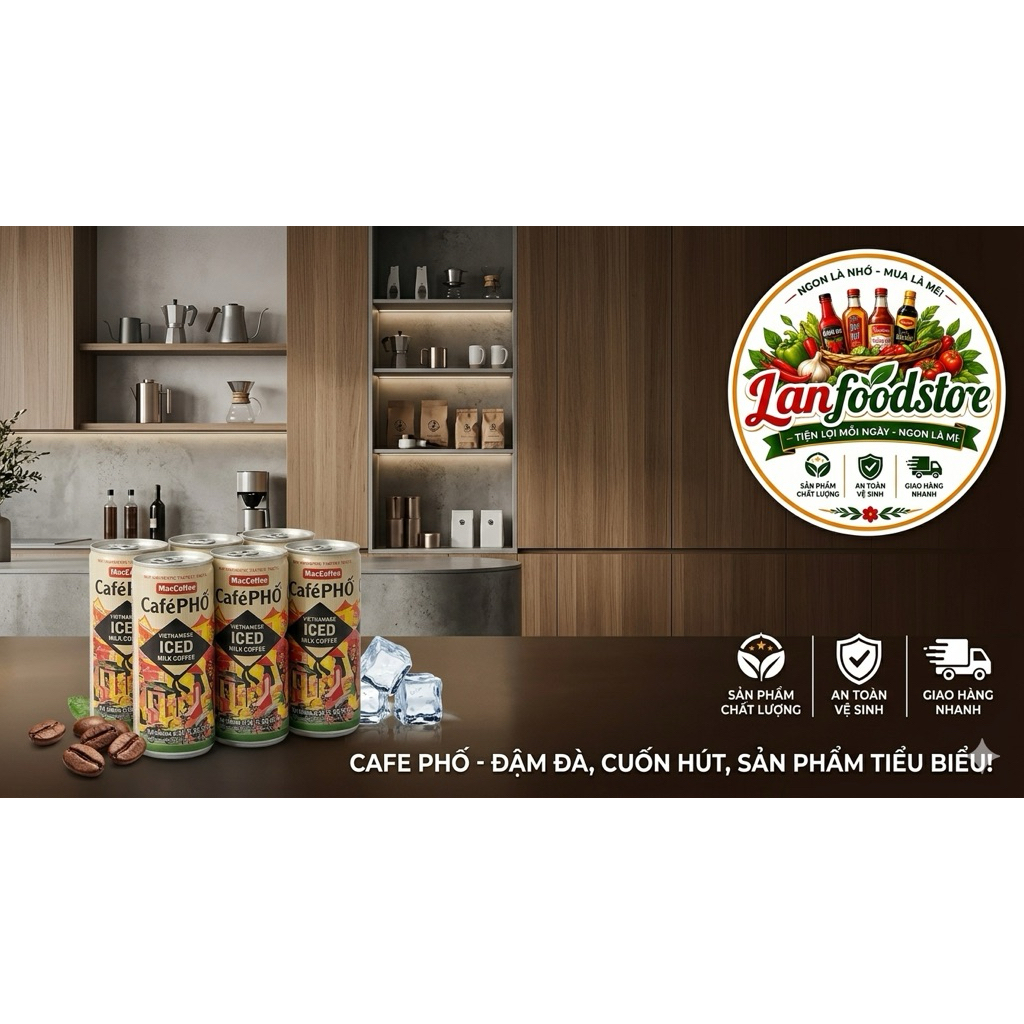 Cà phê sữa đá Café PHỐ đóng lon (24lon/1thùng)