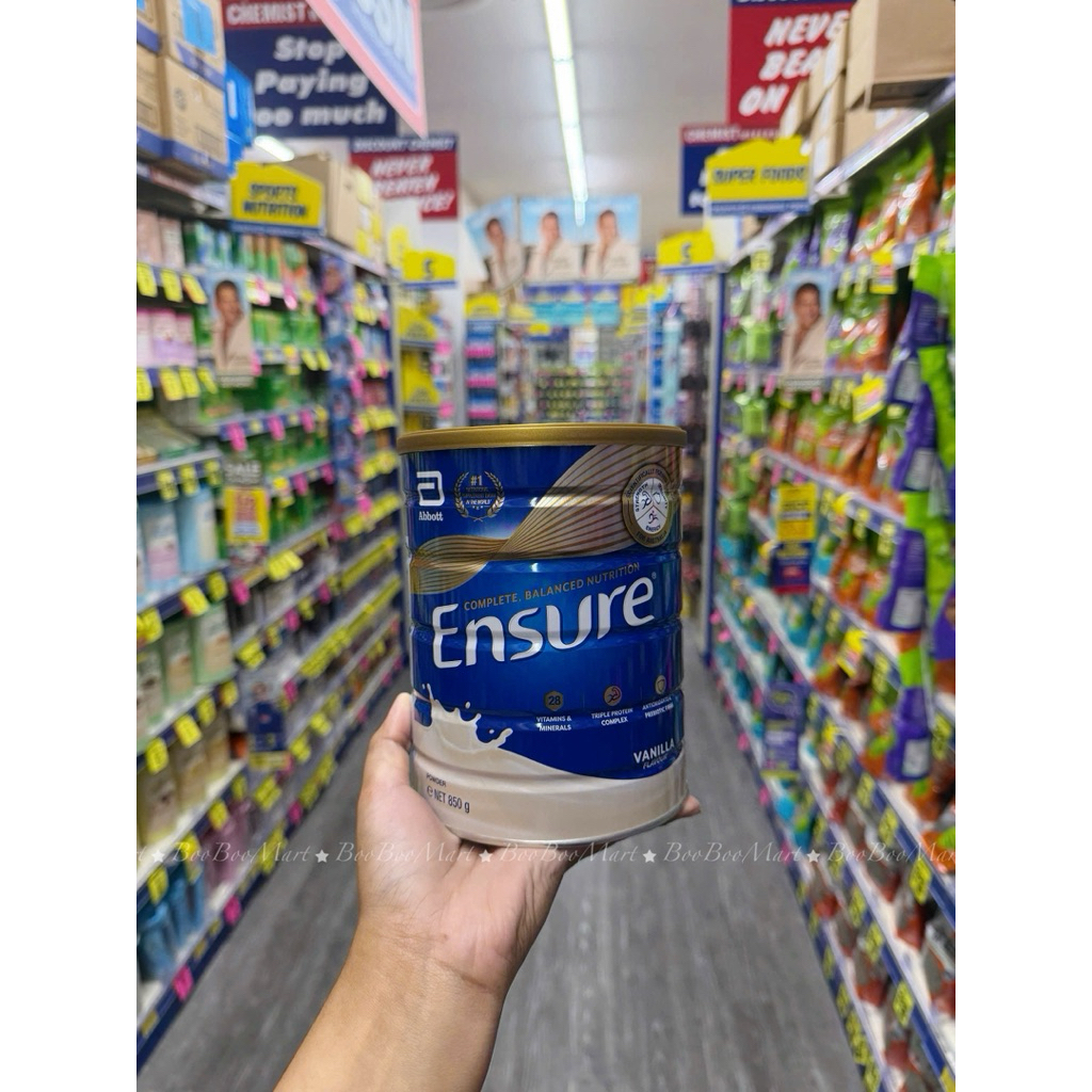 Sữa bột ensure  abbott hương vani giàu dinh dưỡng hộp 850g ( Bay Air )