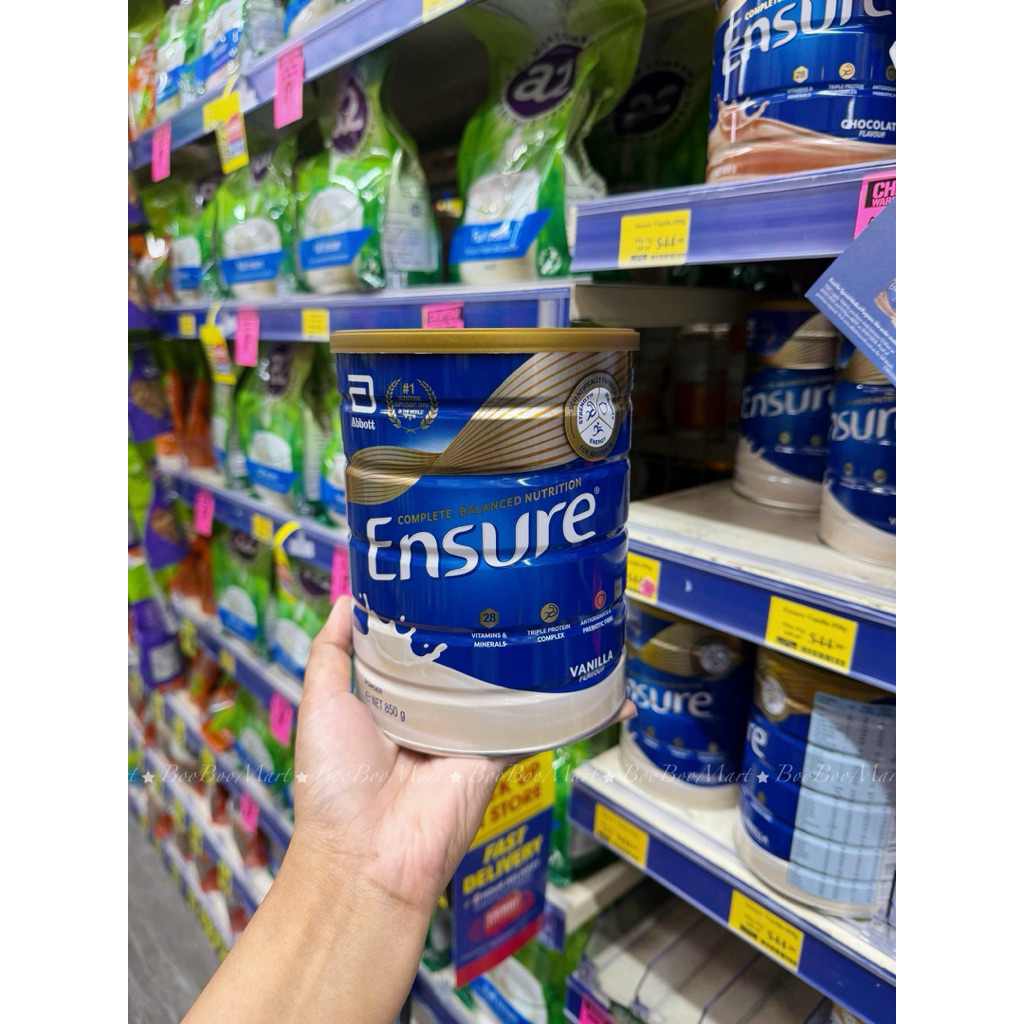 Sữa bột ensure  abbott hương vani giàu dinh dưỡng hộp 850g ( Bay Air )