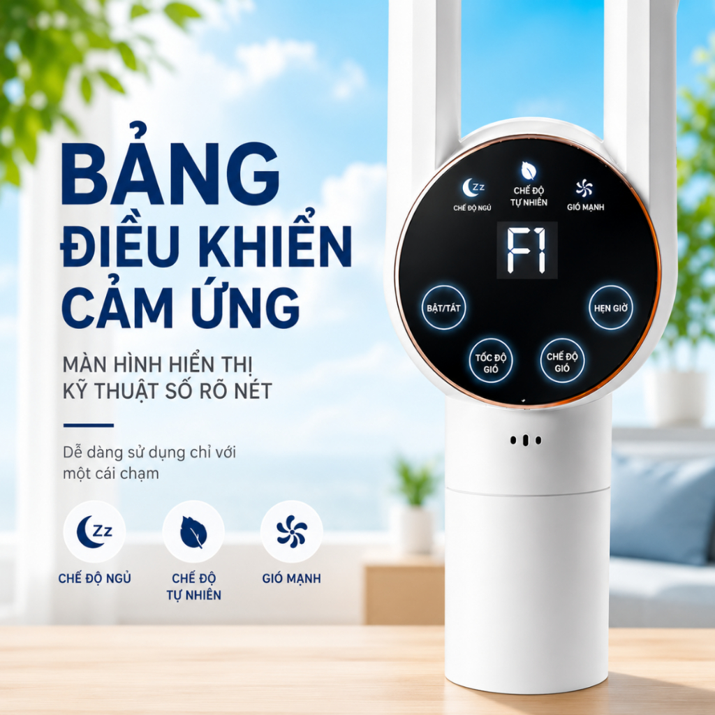 Quạt cây đứng LIFITT chính hãng, quạt điều khiển với 3 tốc độ gió siêu mạnh, tùy chỉnh độ cao 3 tầng