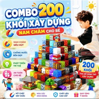 Đồ Chơi Xếp Hình Khối Nam Châm Từ Tính 2x2cm, Lắp Ráp Xây Dựng Thành Phố, Trang Trại, Nhà Cửa