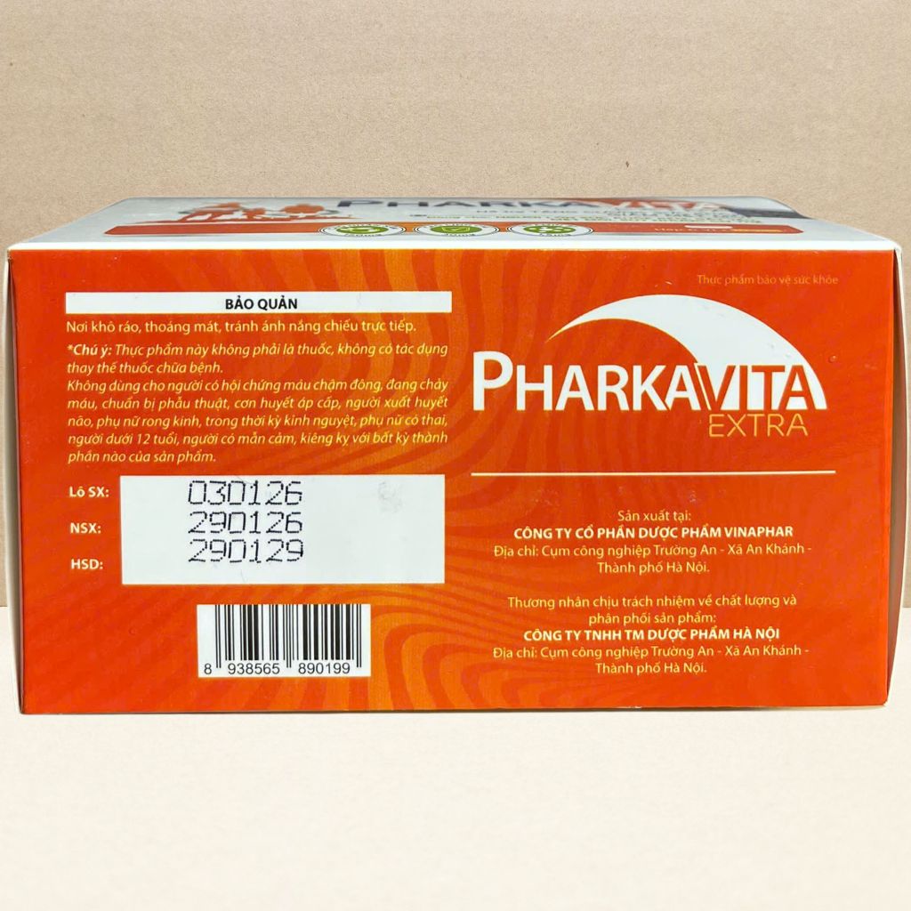 Combo 2 Hộp Pharkavita Extra Trắng Cam 60 Viên - Rostex - Vinaphar - Vitamin Chữa Lành