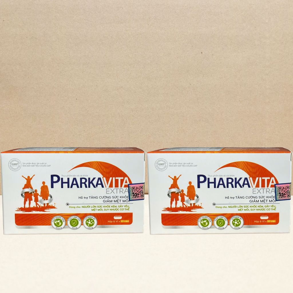 Combo 2 Hộp Pharkavita Extra Trắng Cam 60 Viên - Rostex - Vinaphar - Vitamin Chữa Lành