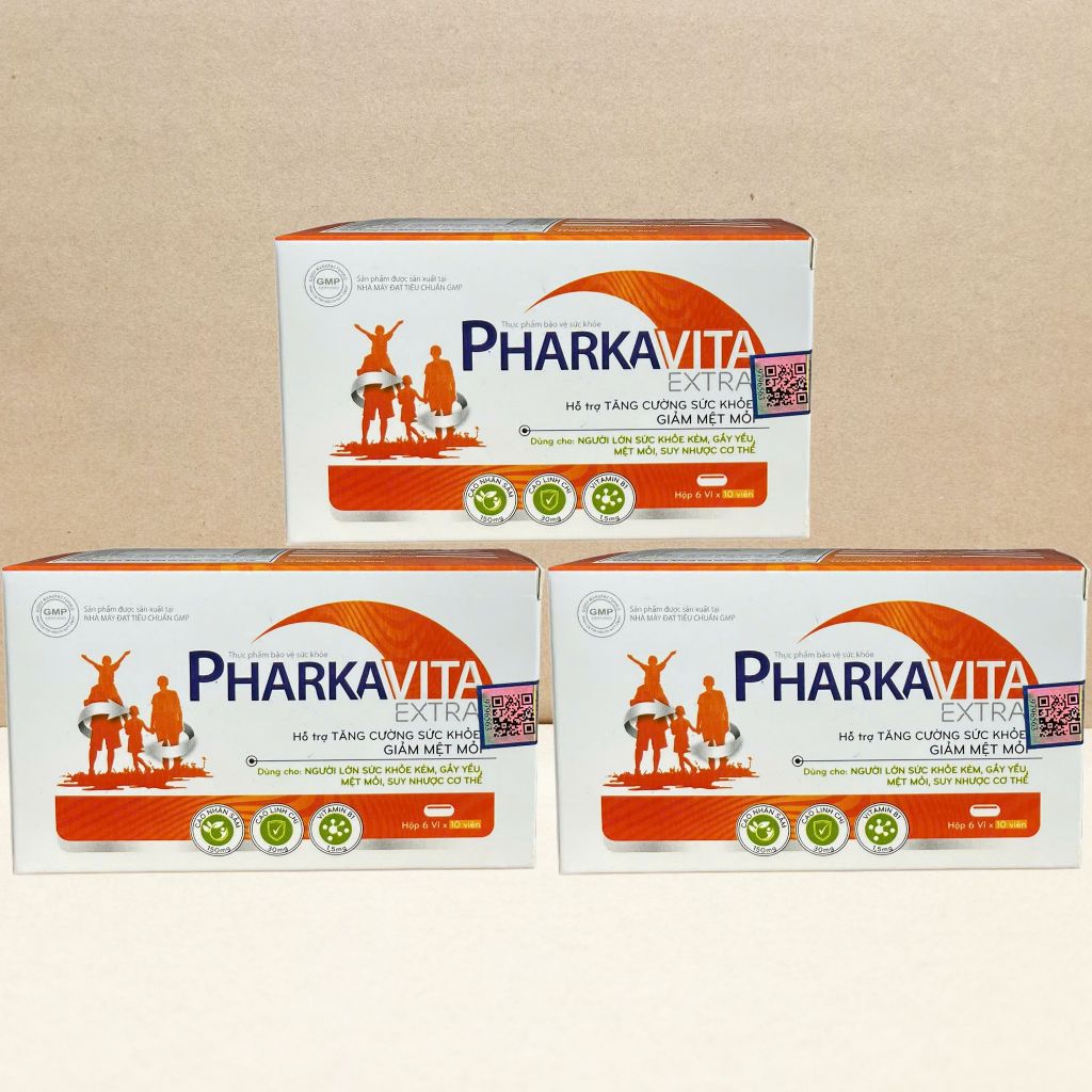 Combo 2 Hộp Pharkavita Extra Trắng Cam 60 Viên - Rostex - Vinaphar - Vitamin Chữa Lành