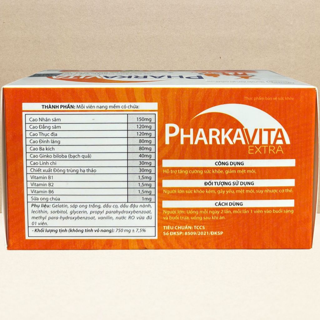 Combo 2 Hộp Pharkavita Extra Trắng Cam 60 Viên - Rostex - Vinaphar - Vitamin Chữa Lành