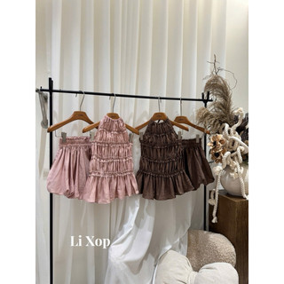 [𝑳𝒂𝒏𝒂𝒏𝒉.𝒔𝒕𝒖𝒅𝒊𝒐] Set yếm chun áo yếm mix quần bí  [Ảnh thật]