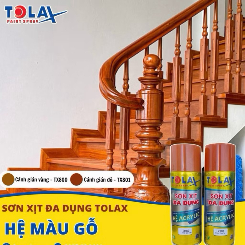 Sơn Xịt Bóng Gỗ Màu Cánh Gián Vàng, Cánh Gián Đỏ Làm Sáng Mới Vân Gỗ Tự Nhiên