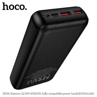 Pin Dự Phòng Hoco J159A 20000mAh TypeC PD 20W & 2 cổng USB-A QC3.0 22.5W (Đen)
