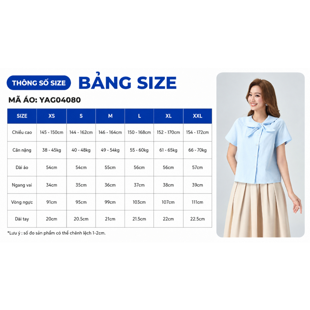 Áo Kiểu Nữ Gmorning - GUMAC Áo Sơ Mi Dáng Lửng Tay Ngắn Chất Kate Cổ Cách Điệu Thắt Nơ YAG04080