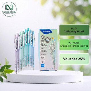 Bút bi Thiên Long TL-105 (Pro 027) – Ngòi 0.5mm, mực đều, thiết kế bấm tiện lợi