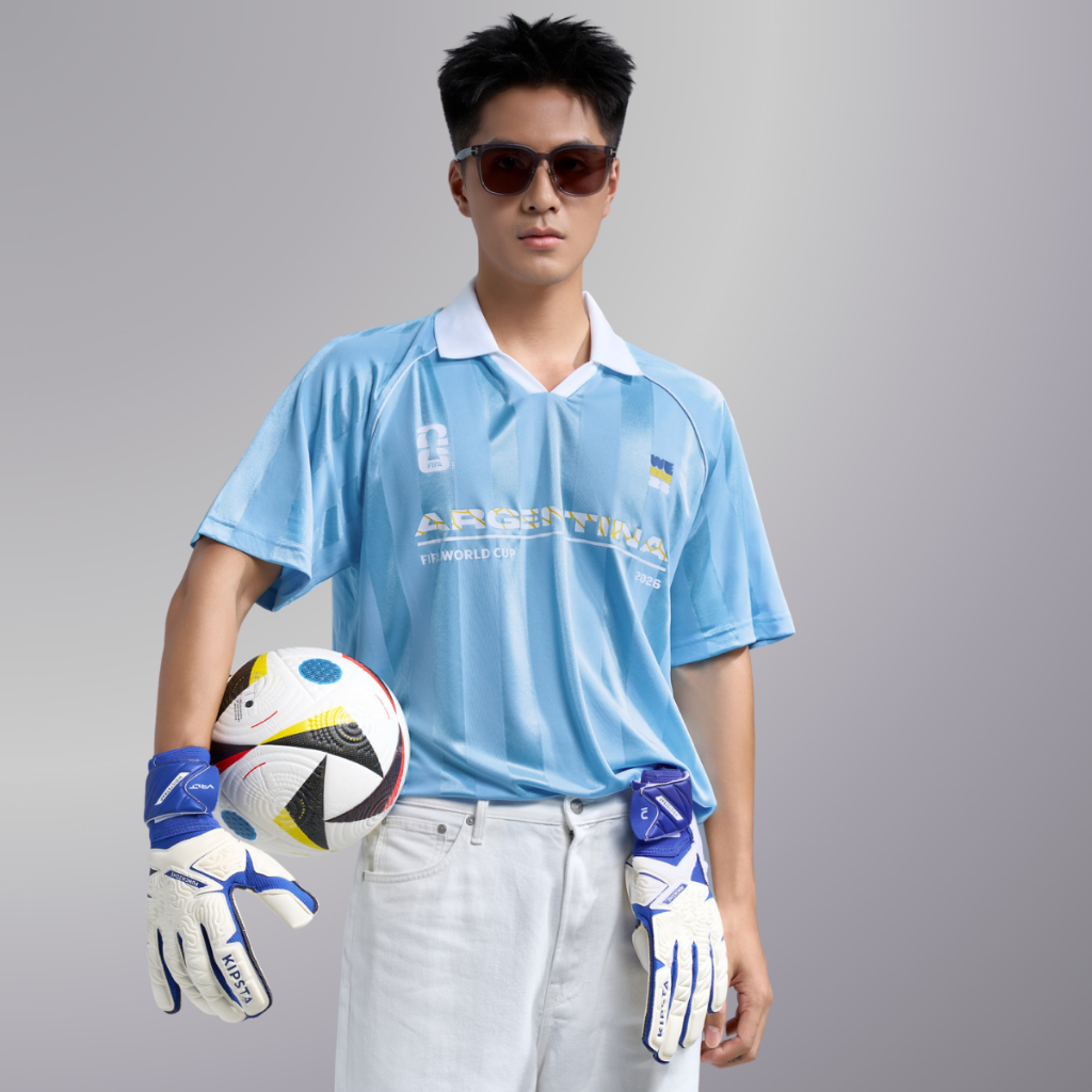 [MUA ÁO TẶNG KHĂN]Áo Polo nam nữ thể thao World Cup Argentina Edition 26, Áo cổ vũ đội tuyển thoáng mát