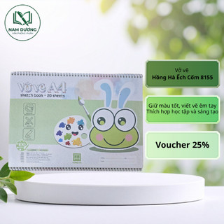 Vở vẽ A4 lò xo Hồng Hà Ếch Cốm 8155 – Giấy dày, bìa đẹp, sáng tạo mỗi ngày