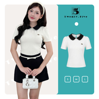 Áo Kiểu Nữ Twentyfive Thiết Kế Cổ Sen Phối Màu, Tay Bồng, Đính Nơ, Form Basic Thanh Lịch Trẻ Trung AL66