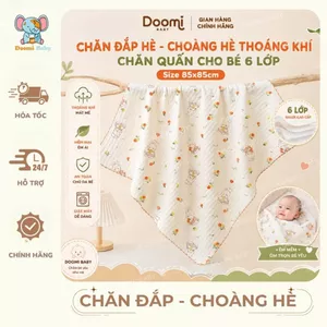 CHĂN ĐẮP HÈ - CHOÀNG HÈ THOÁNG KHÍ - CHĂN QUẤN CHO BÉ 6 LỚP Size 85x85cm Doomi Baby - HT531 -HT833