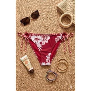 Quần bơi lẻ, quần bikini đi biển nữdáng tam giác dây buộc, màu đỏ họa tiết hoa nổi bật hàng VNXK