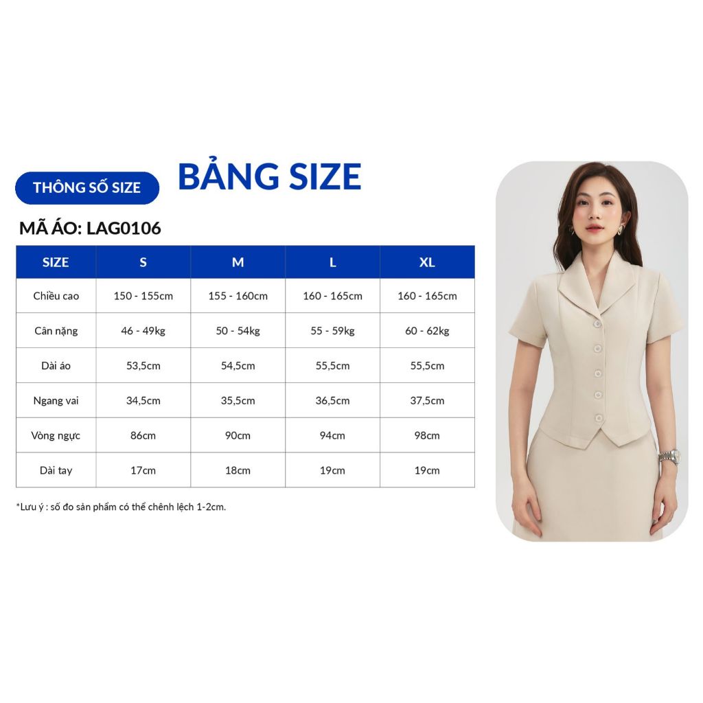 [Size S - XXL] Set lẻ Áo nữ GUMAC peplum cổ sam tay ngắn tôn dáng LAG0106 - Chân váy nữ GUMAC dáng A một lớp LVG0105