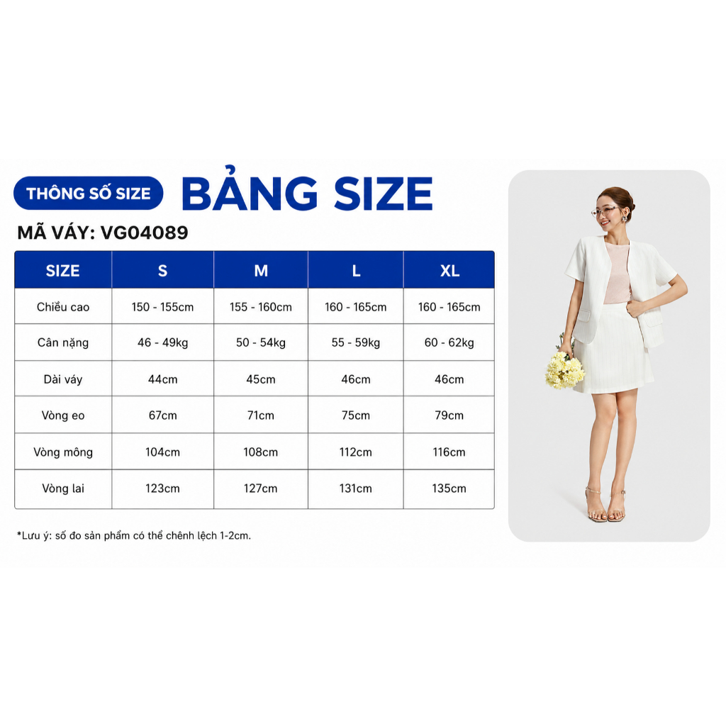 Set Lẻ Công Sở GUMAC Áo Khoác Blazer 2 Lớp OWG04096 - Chân Váy Chữ A Dáng Ngắn 2 Lớp Vải Bố Cao Cấp VG04089