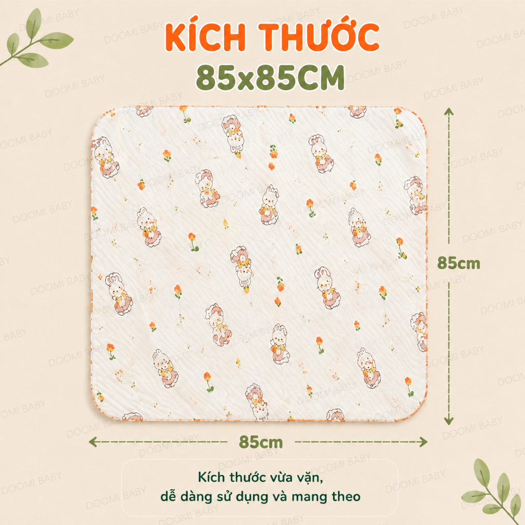 CHĂN ĐẮP HÈ - CHOÀNG HÈ THOÁNG KHÍ - CHĂN QUẤN CHO BÉ 6 LỚP Size 85x85cm Doomi Baby - HT531 -HT833