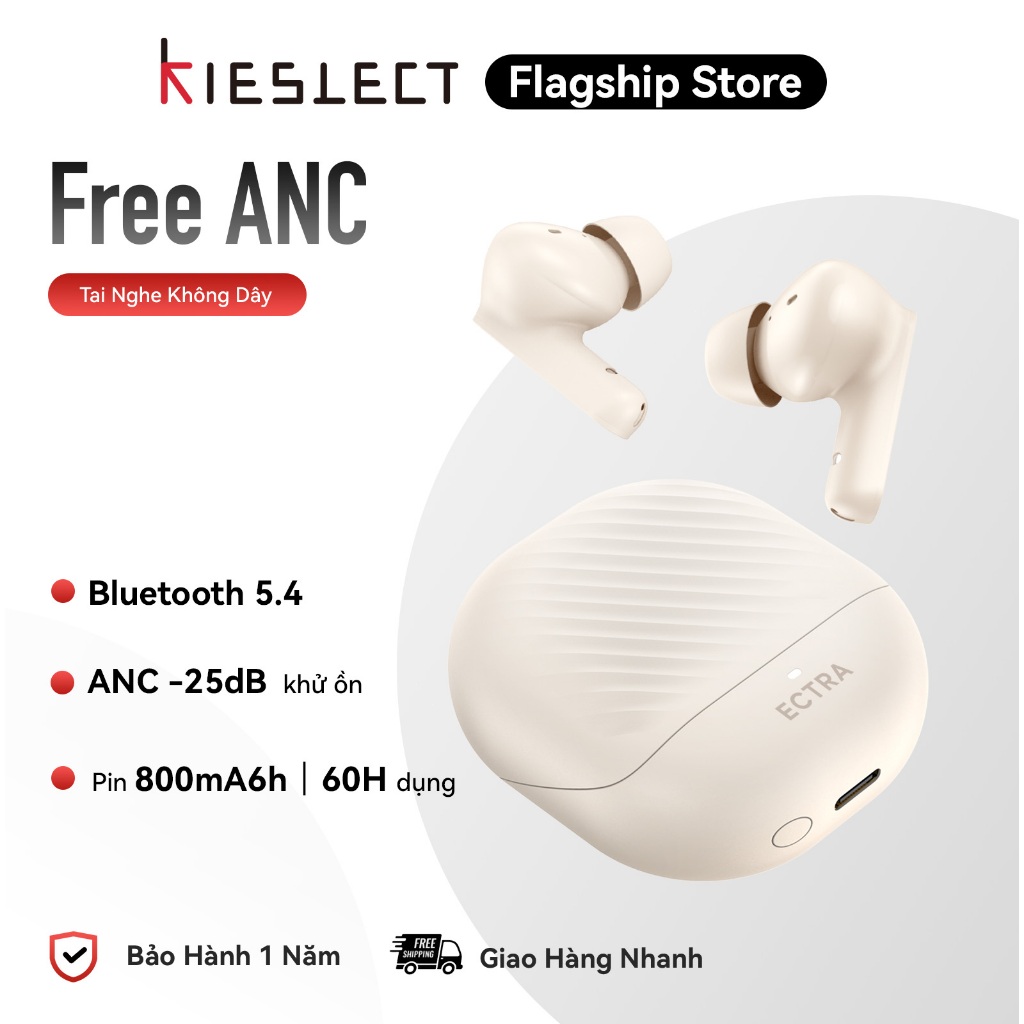 Tai nghe không dây Kieslect Ectra Free ANC I Pin lên đến 60H I Chống ồn I Kháng nước IPX4 I Nhỏ gọn | BigBuy360 - bigbuy360.vn