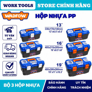 Bộ 3 hộp nhựa đựng dụng cụ WADFOW khóa nhựa & kim Loại . WTB4103, WTB2103 DNWF