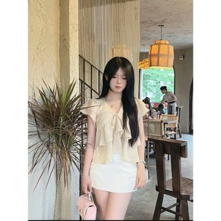 Áo Babydoll Kiểu Nữ Nhiều Tầng Bồng Xoè Đuôi Cá Cổ V Mùa Hè Kimee - KA836