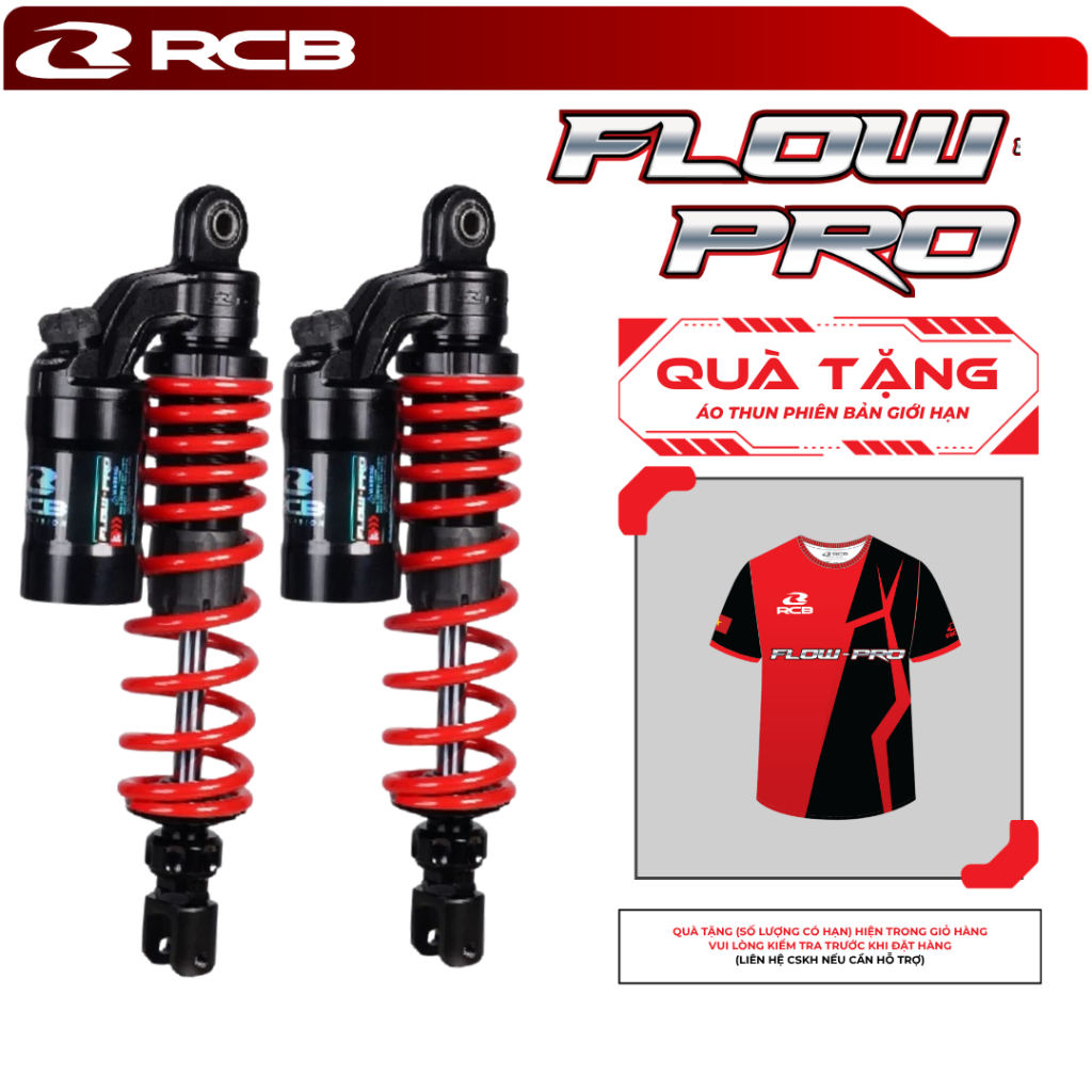 Phuộc Đôi RCB FLOW PRO 275mm/320mm/335mm cho Wave/Dream/Future/Sirius/Jupiter/Airblade