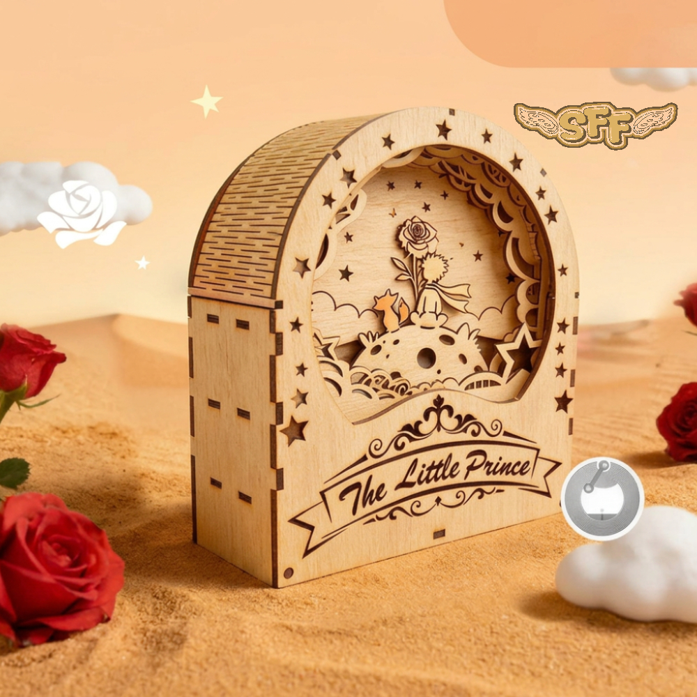 Đồ Chơi Lắp Ráp Mô Hình Gỗ 3D Đèn Ngủ Hoàng Tử Bé The Little Prince And The Rose