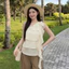 Áo Babydoll Kiểu Nữ Dáng Lệch Vai Xếp Bèo Tầng Xinh Xắn Mùa Hè Kimee - KA878