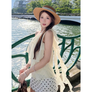 [BST HÈ 2026 - CHIOCO] Áo Babydoll Kiểu Nữ Dáng Lệch Vai Xếp Bèo Tầng Xinh Xắn Mùa Hè Kimee - KA878
