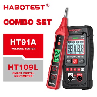 HABOTEST HT109L HT91A Phát hiện điện áp AC DC Đồng hồ vạn năng thông minh kỹ thuật số 600V Bút kiểm tra điện áp NCV AC