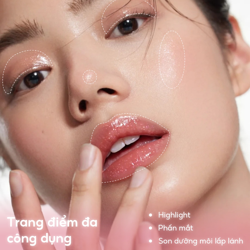 FelinWel - Son Bóng Lấp Lánh Dưỡng Ẩm, Bóng Rực Rỡ Không Dính, Kết Cấu Tươi Mát Có Thể Layering, 3 Sắc Thái