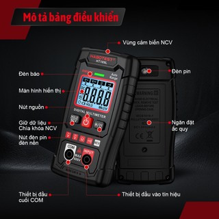 HABOTEST HT109L HT91A Phát hiện điện áp AC DC Đồng hồ vạn năng thông minh kỹ thuật số 600V Bút kiểm tra điện áp NCV AC