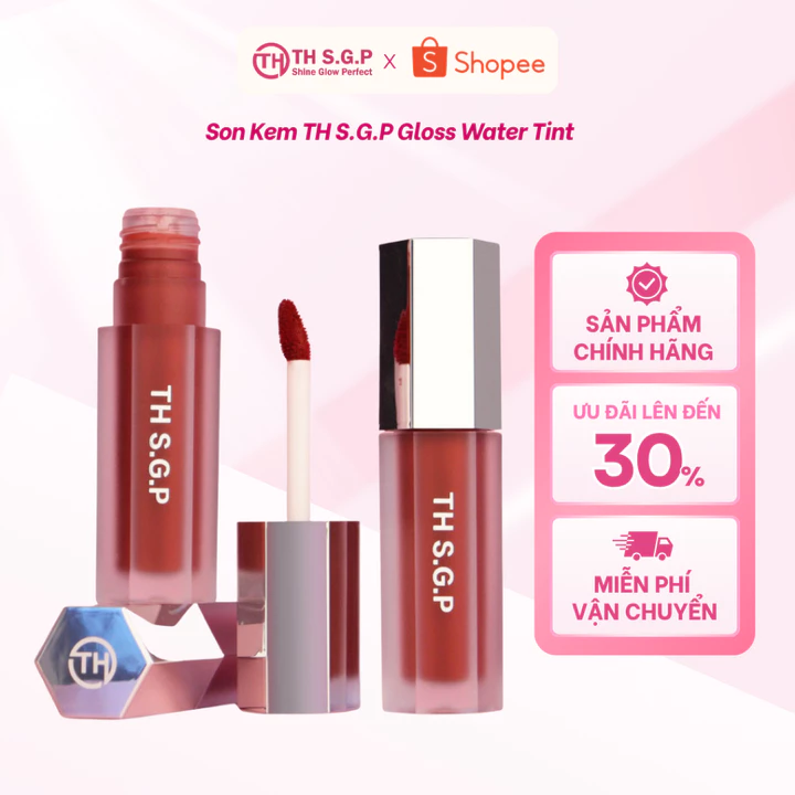 Son Kem TH S.G.P Gloss Water Tint | Tint Bóng Nhẹ, Căng Mọng, Lên Màu Chuẩn, Dưỡng Ẩm Môi