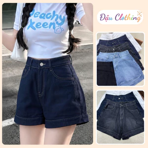 Quần Đùi Bigsize Nữ Cạp Cao Năng Động Mùa Hè Đi Chơi Chất Jean/Denim/Kaki Cho Chubby Q559/J6