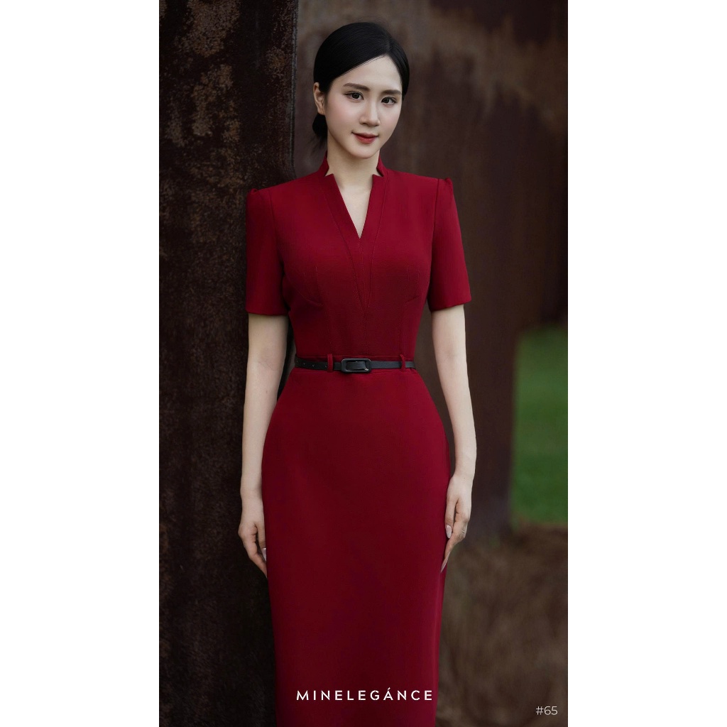 MINELEGÁNCE | VÁY CỔ TIM DÁNG DÀI, SANG TRỌNG, THANH LỊCH - MIN65