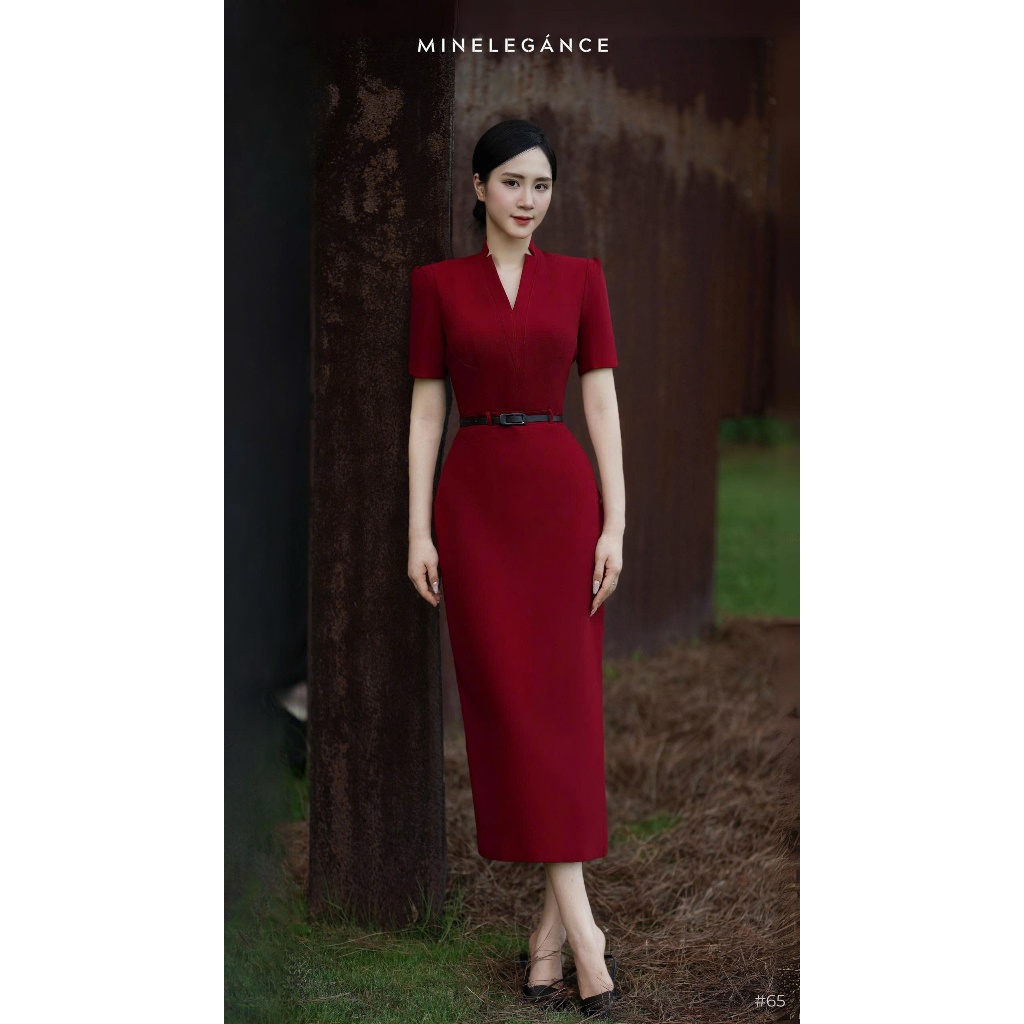MINELEGÁNCE | VÁY CỔ TIM DÁNG DÀI, SANG TRỌNG, THANH LỊCH - MIN65