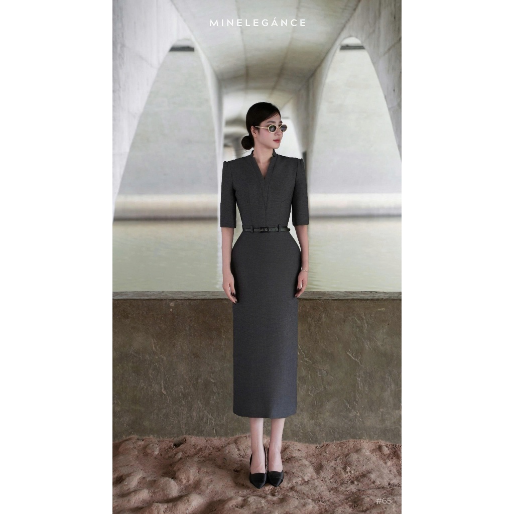 MINELEGÁNCE | VÁY CỔ TIM DÁNG DÀI, SANG TRỌNG, THANH LỊCH - MIN65