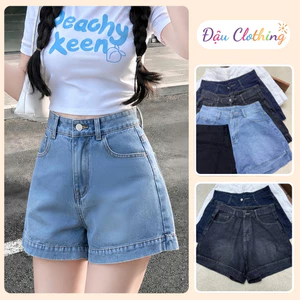 Quần đùi jean Bigsize nữ lưng cao dáng chữ A có túi thật cá tính năng động cho nàng Chubby Q559/J6